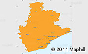 Political Simple Map of Barcelona, single color outside