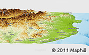 Physical Panoramic Map of Gerona