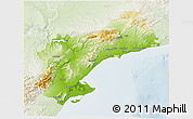 Physical 3D Map of Tarragona, lighten