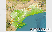 Physical 3D Map of Tarragona, satellite outside