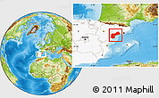 Physical Location Map of Tarragona, highlighted country