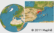 Satellite Location Map of Tarragona