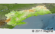Physical Panoramic Map of Tarragona, darken