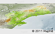 Physical Panoramic Map of Tarragona, semi-desaturated
