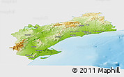 Physical Panoramic Map of Tarragona, single color outside