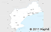 Silver Style Simple Map of Tarragona, single color outside