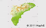 Physical Map of Alicante, cropped outside