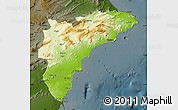 Physical Map of Alicante, darken