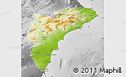 Physical Map of Alicante, desaturated
