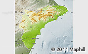 Physical Map of Alicante, semi-desaturated