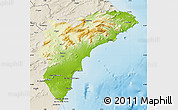 Physical Map of Alicante, shaded relief outside