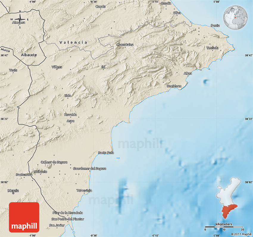 Pdf map Relief Spain