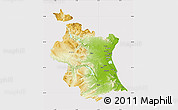 Physical Map of Valencia, cropped outside