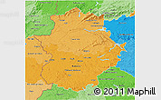 Political Shades 3D Map of Extremadura