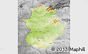 Physical Map of Extremadura, desaturated