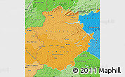 Political Shades Map of Extremadura