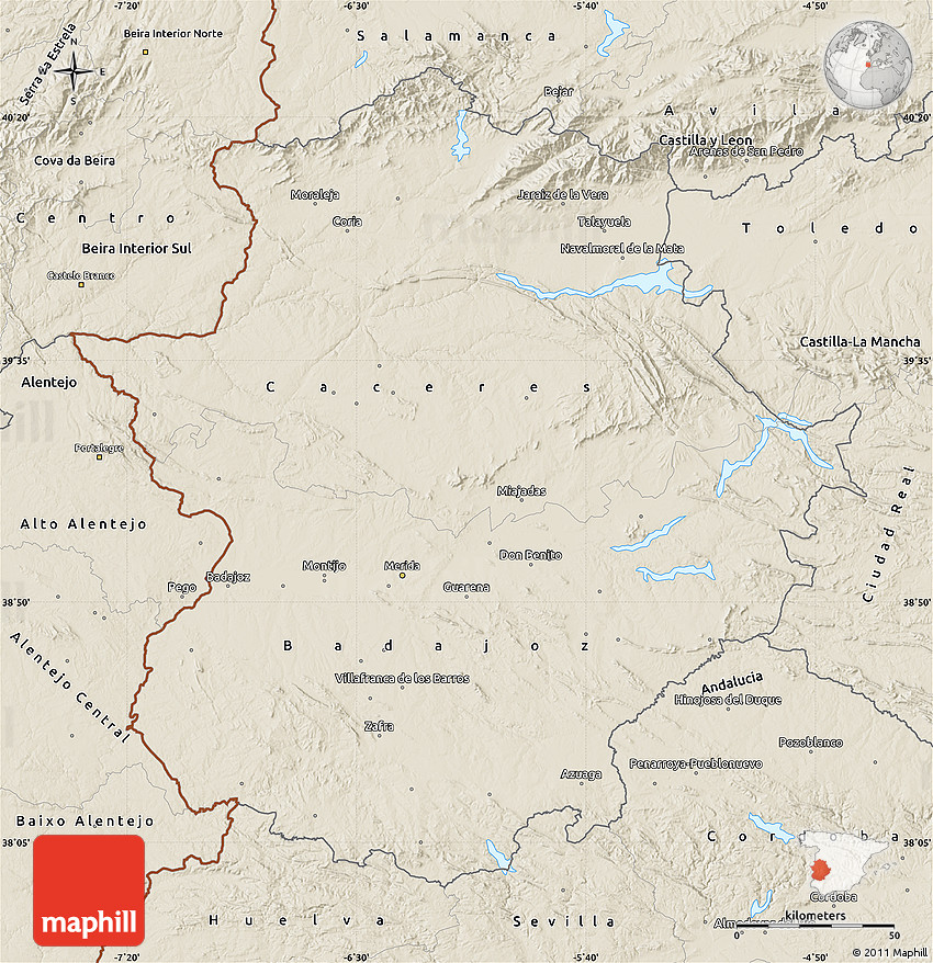 Pdf map Relief Spain