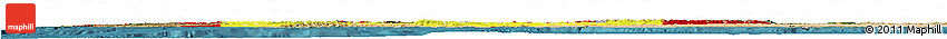 Flag Horizon Map of Spain, satellite outside, flag aligned to the middle