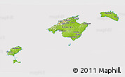 Physical 3D Map of Islas Baleares, cropped outside