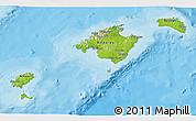 Physical 3D Map of Islas Baleares, political outside