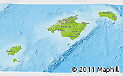 Physical 3D Map of Islas Baleares, shaded relief outside