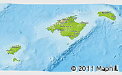 Physical 3D Map of Islas Baleares, single color outside
