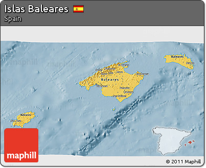 Savanna Style 3D Map of Islas Baleares