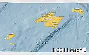 Savanna Style 3D Map of Islas Baleares, single color outside