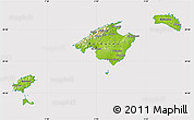 Physical Map of Islas Baleares, cropped outside