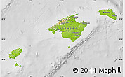 Physical Map of Islas Baleares, lighten, desaturated