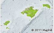 Physical Map of Islas Baleares, lighten, semi-desaturated