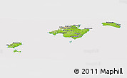 Physical Panoramic Map of Islas Baleares, cropped outside