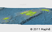 Physical Panoramic Map of Islas Baleares, darken