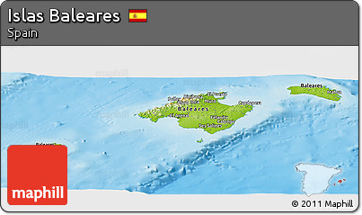 Physical Panoramic Map of Islas Baleares