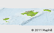 Physical Panoramic Map of Islas Baleares, lighten