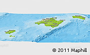 Physical Panoramic Map of Islas Baleares, political outside