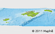 Physical Panoramic Map of Islas Baleares, shaded relief outside