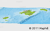 Physical Panoramic Map of Islas Baleares, single color outside