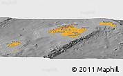 Political Panoramic Map of Islas Baleares, darken, desaturated