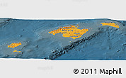 Political Panoramic Map of Islas Baleares, darken