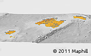 Political Panoramic Map of Islas Baleares, desaturated