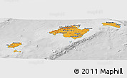 Political Panoramic Map of Islas Baleares, lighten, desaturated
