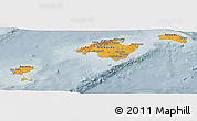 Political Panoramic Map of Islas Baleares, semi-desaturated