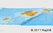 Political Panoramic Map of Islas Baleares, single color outside