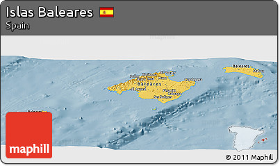 Savanna Style Panoramic Map of Islas Baleares