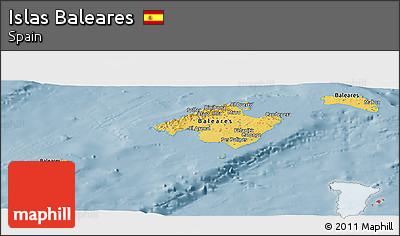 Savanna Style Panoramic Map of Islas Baleares