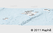 Silver Style Panoramic Map of Islas Baleares, single color outside