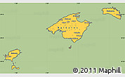Savanna Style Simple Map of Islas Baleares, cropped outside