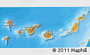 Political Shades 3D Map of Islas Canarias