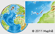 Physical Location Map of Las Palmas, highlighted country